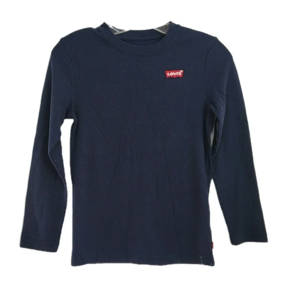 Levi's‎ Long-Sleeve T-Shirt Youth Boys' M (10/12) Navy Blue Crew Neck Pullover
